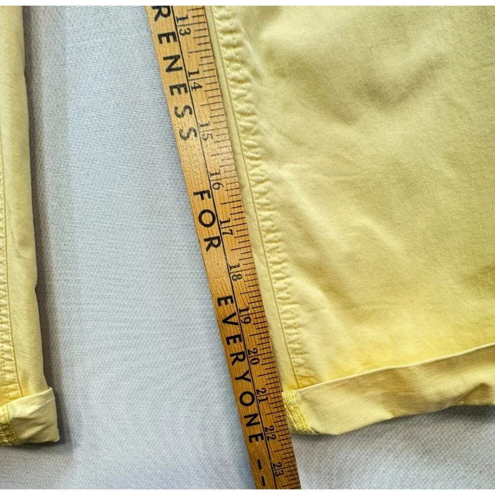 Tommy Hilfiger Womens Sloan Cropped Pants Size 8 Yellow Beachy Coastal